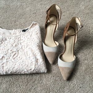 MARC FISHER suede two tone pumps